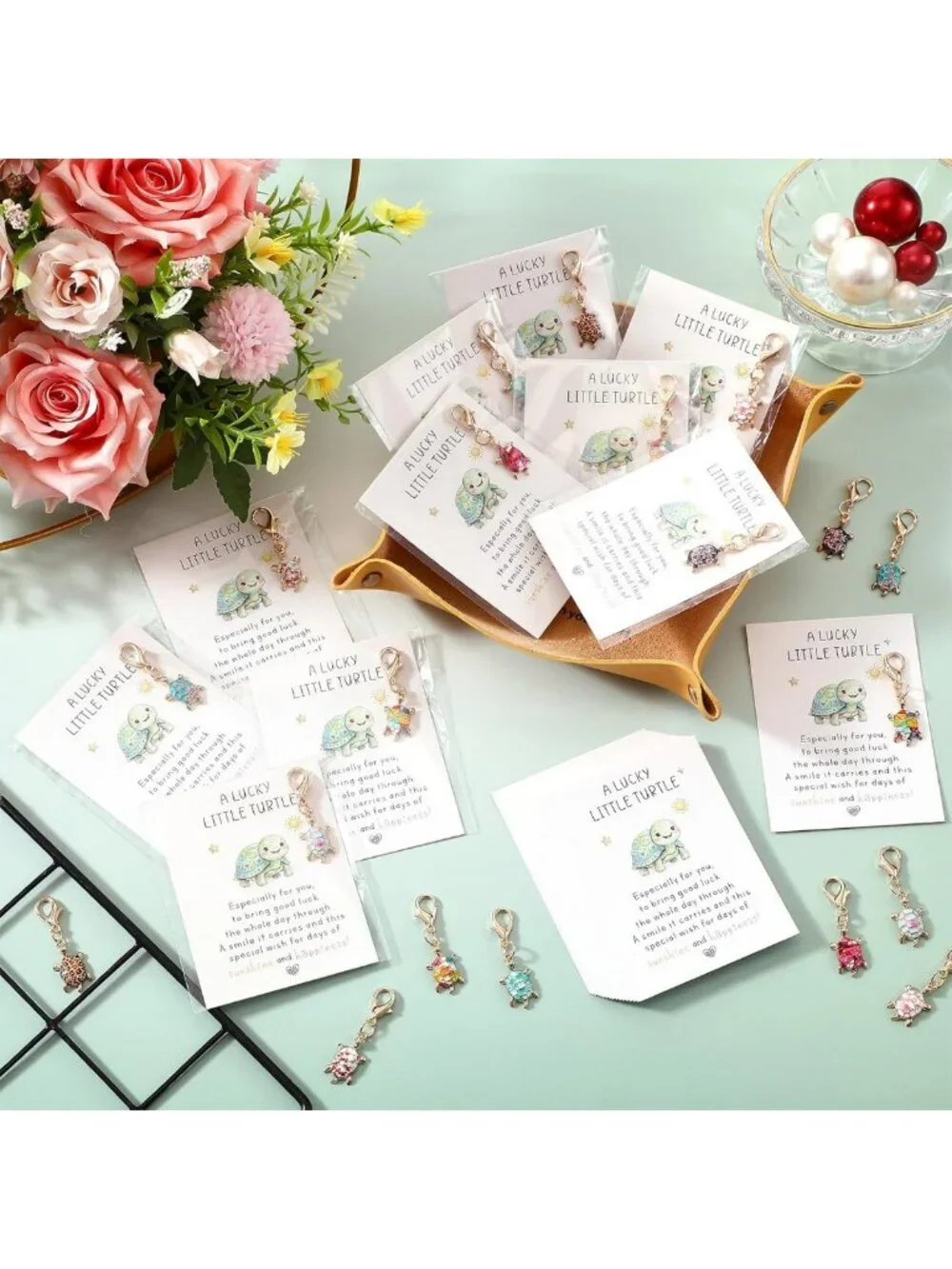 30 Travel Turtle Charms - Inspirational Gifts for Women, Teachers, Nurses